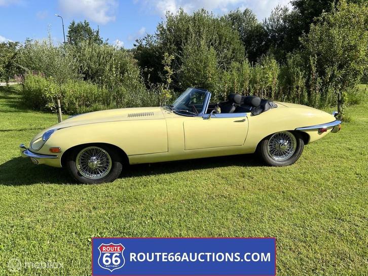 Jaguar E-Type Series 2 Cabriolet | 1969 | Route 66 Auctions, Auto's, Oldtimers, Bedrijf, Te koop, Jaguar, Benzine, Overige carrosserie