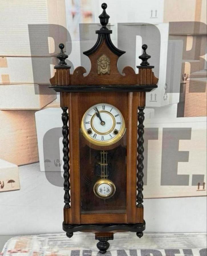 1875-1900 Antiek antieke Klok Velona Regulator hout wandklok, Antiek en Kunst, Antiek | Klokken, Ophalen of Verzenden