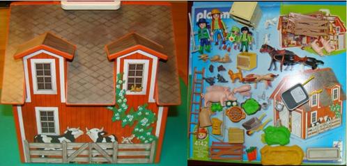 playmobil boerderij 4142 = meeneem boerderij + dieren gezin, Kinderen en Baby's, Speelgoed | Playmobil, Zo goed als nieuw, Complete set