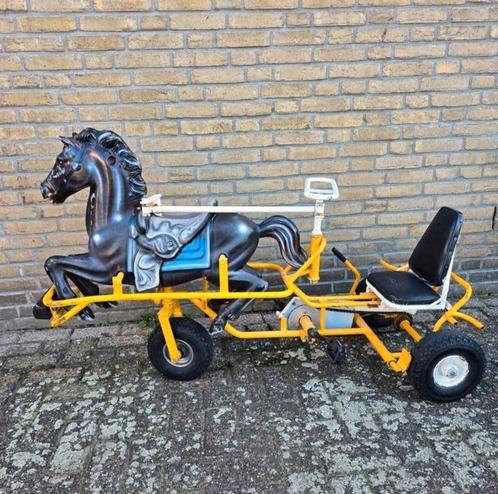 Uiterst Zeldzame Vintage Gocart Jaren70 Met Paard Intermassa, Verzamelen, Speelgoed, Ophalen