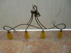 lustre 4 points de lumière style art nouveau ., Maison & Meubles, Lampes | Lustres, Enlèvement, Utilisé, Métal
