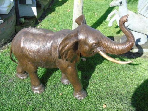 bronzen staande olifant, groot model, hoogte 90 cm!!, Tuin en Terras, Tuinbeelden, Nieuw, Dierenbeeld, Overige materialen, Ophalen of Verzenden