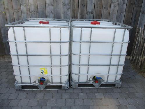 ibc containers 1000L op stevig pall 100% zuiver voeding, Tuin en Terras, Regentonnen, Zo goed als nieuw, Metaal, 150 liter of meer