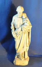 statue saint joseph a l'enfant avec rameau en platre, Ophalen of Verzenden