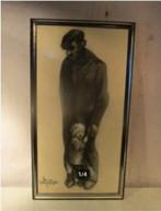 Prachtige Tekening 'Boer en Kind' - Jean-Michel Denijs, Enlèvement ou Envoi