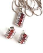 Zilver 925 set met granaat, Neuf, Enlèvement ou Envoi, Avec pendentif, Or