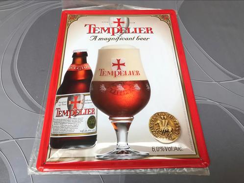 Tempelier bier reclamebord metaal, nieuw, Verzamelen, Merken en Reclamevoorwerpen, Nieuw, Reclamebord, Ophalen of Verzenden