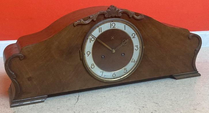 Houten regulateur schouwklok ~1960, Antiquités & Art, Antiquités | Horloges, Enlèvement ou Envoi