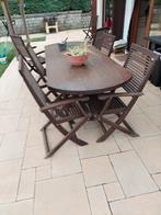 Table + 8 chaises de jardin + rénovateur, Gebruikt, Ophalen