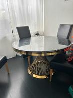 rond, zwaar, gemarmerd, Huis en Inrichting, Tafels | Eettafels, Ophalen, Gebruikt, Rond