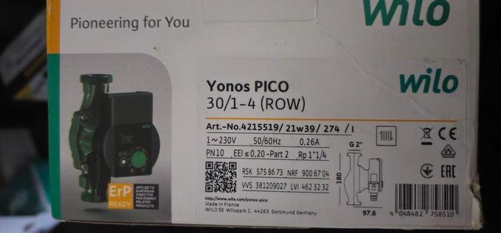 WILO YANOS -PICO, Doe-het-zelf en Bouw, Verwarming en Radiatoren, Nieuw, Ophalen