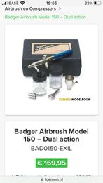 Airbrush Badger en compressor, Hobby & Loisirs créatifs, Peinture, Comme neuf, Enlèvement