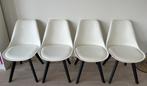 4 chaises de salle à manger Juntoo look cuir blanc, Maison & Meubles, Chaises, Quatre, Leder, Enlèvement, Utilisé