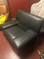 Donker groene lederen zetel, Huis en Inrichting, Ophalen, Zo goed als nieuw