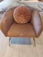 Moderne roos fluwelen stoel incl kussen nieuwe staat, Huis en Inrichting, Ophalen