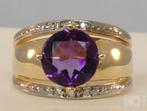 Nieuwe massief gouden ring met Amethist en Briljanten, Verzenden, Paars, Nieuw, Kleiner dan 17