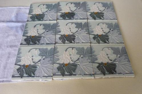 Lot van 9 antieke art nouveau tegels, Antiek en Kunst, Antiek | Wandborden en Tegels, Ophalen of Verzenden