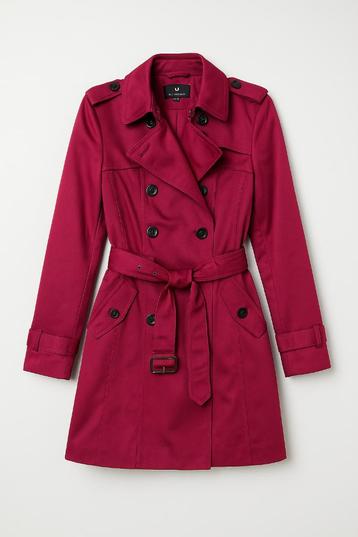  Chic & Jeune frambooskleurige trenchcoat maat 36/38 beschikbaar voor biedingen