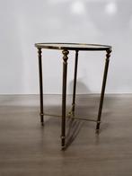vintage 'gouden' ronde bijzettafel / plantentafel, Antiek en Kunst, Ophalen of Verzenden