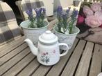 Emaille decoratie lavendel 3 stuks, Huis en Inrichting, Ophalen of Verzenden, Zo goed als nieuw