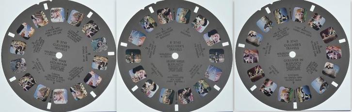 View-master Les voyages de Gulliver B 3741 2 3 --  3 disques, Antiquités & Art, Antiquités | Jouets, Enlèvement ou Envoi