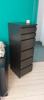 Commode noire MALM 40x123 cm, 25 à 50 cm, 5 tiroirs ou plus, Enlèvement, Utilisé
