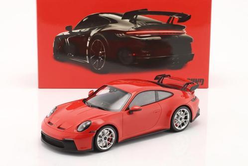Porsche 911 (992) GT3 indian red/silver wheels, Hobby & Loisirs créatifs, Voitures miniatures | 1:18, Neuf, Voiture, MiniChamps