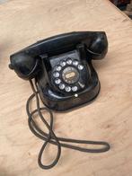 Oude telefoon met draaischijf - zwart, Telecommunicatie, Vaste telefoons | Niet Draadloos, Ophalen, Met draaischijf