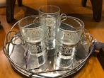 3 Glazen Engelse Tea Cups houders verzilverd ''Queen Ann '', Ophalen of Verzenden
