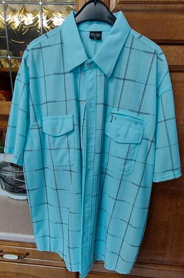 Chemise homme bleu ligne noir 3XL, Kleding | Heren, Grote Maten, Ophalen of Verzenden, Zo goed als nieuw, Blauw, Overhemd