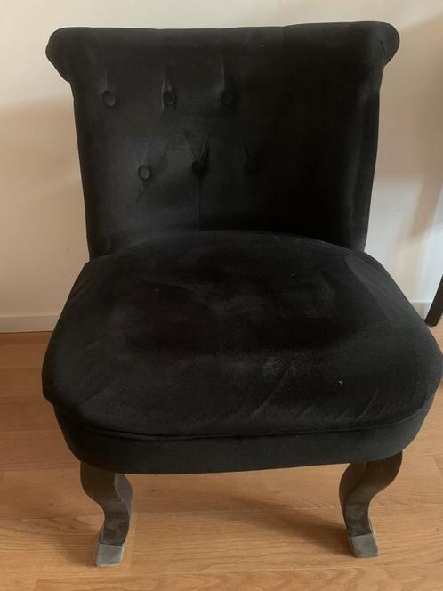 Fauteuil crapaud en velours, Maison & Meubles, Fauteuils, Utilisé, Bois