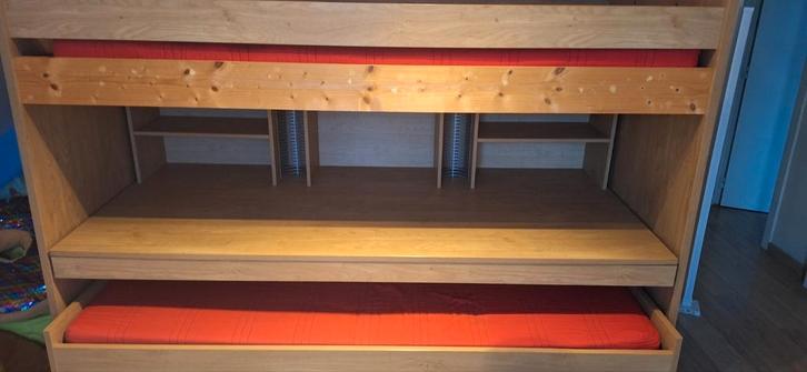 Hoogslaper met uitschuifbaar bureau en bed, Kinderen en Baby's, Kinderkamer | Stapelbedden en Hoogslapers, Gebruikt, Hoogslaper