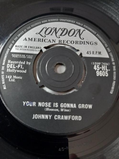 Johnny Crawford ‎– Your Nose Is Gonna Grow ''Popcorn", Cd's en Dvd's, Vinyl Singles, Gebruikt, Single, Pop, 7 inch, Ophalen of Verzenden