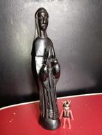 607) religieus beeldje 32cm uit donker zwaar hout, Antiek en Kunst, Ophalen of Verzenden