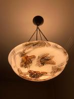 Jugendstil melkglazen schaal kom lamp hanglamp glasdecoratie, Huis en Inrichting, Lampen | Plafondlampen, Glas, Ophalen of Verzenden