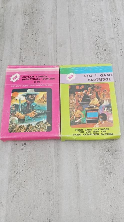 Atari 2600 2 in 1 + 4 in 1 game cartridge met originele doos, Games en Spelcomputers, Games | Atari, Gebruikt, Atari 2600, Ophalen of Verzenden