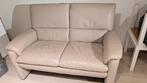 Zetel 2p in kunstleer - ecru, Huis en Inrichting, Ophalen, Gebruikt, 150 tot 200 cm, Tweepersoons