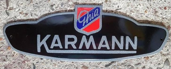 Karmann ghia emaillen reclame decoratie bord garage borden, Verzamelen, Merken en Reclamevoorwerpen, Zo goed als nieuw, Reclamebord