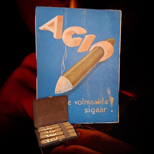 Agio de volmaakte sigaar, kartonnen winkeldisplay😎, Collections, Marques & Objets publicitaires, Utilisé, Panneau publicitaire