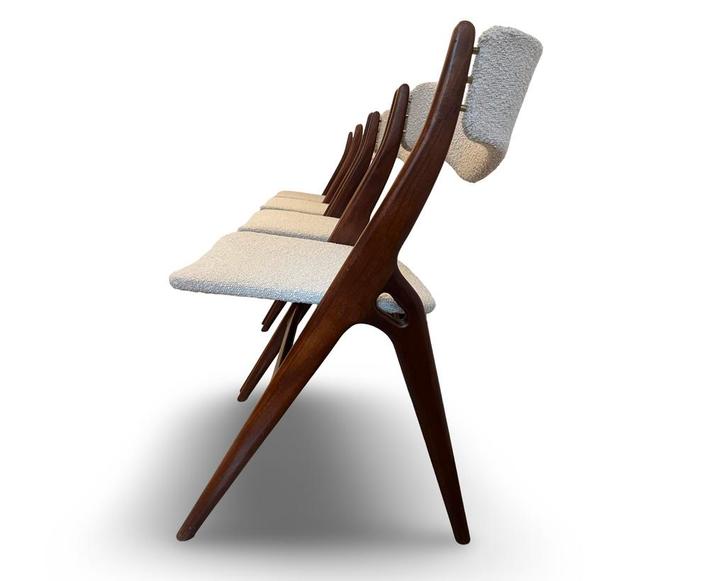 4 x vintage eetkamerstoelen louis van Teeffelen ASKA teak, Huis en Inrichting, Stoelen, Zo goed als nieuw, Ophalen