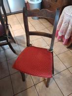 4 stoelen van Herve en bruin hout, Huis en Inrichting, Stoelen, Ophalen, Bruin, Hout