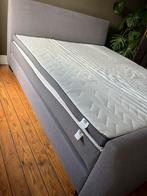 Stoffen boxspring 180x200, Huis en Inrichting, Grijs, 180 cm, Gebruikt, Ophalen