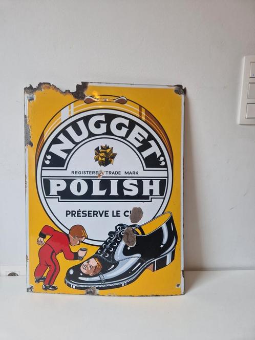 Panneau d'affichage en émail polonais Nugget, Collections, Marques & Objets publicitaires, Panneau publicitaire, Enlèvement