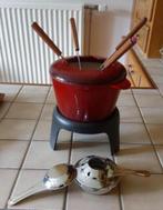 Gietijzeren fondueset rood - outdoor cooking Nieuw  🎁, Ophalen, Nieuw, Inductie, Fondueset