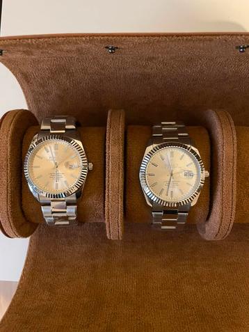 Rolex Oyster Perpetual beige/blanc, Rolex, Enlèvement ou Envoi, Acier, Acier