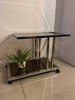 Chrome tafel, Huis en Inrichting, Tafels | Salontafels, Ophalen, Metaal, Vintage