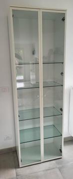 Staande witte vitrinekast, Huis en Inrichting, Ophalen, Met deur(en), 200 cm of meer, 50 tot 100 cm