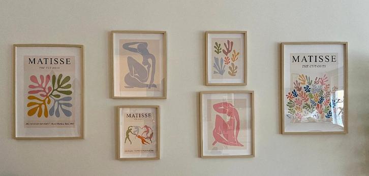 6 kaders in berkenpatroon, Huis en Inrichting, Woonaccessoires | Lijsten, Zo goed als nieuw, Ophalen