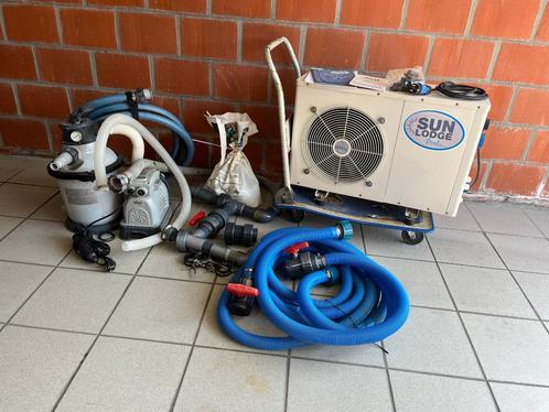 Warmtepomp en zandfilter met toebehoren, Tuin en Terras, Zwembad-toebehoren, Gebruikt, Zwembadpomp, Ophalen