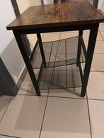Industriële bijzettafel met hout en metalen frame, Ophalen, Zo goed als nieuw, Vierkant, Hout